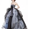Oscar De La Renta Bicolor Tulle Strapless Gown in Blue (ice) - Lyst