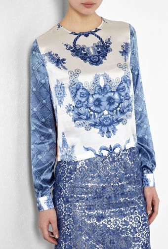 Preen Kala China Print Silk Top - Lyst
