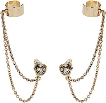 Topshop Double Flower Ear Cuffs - Lyst