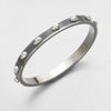 Alexander Mcqueen Enamel Accented Skull Bangle Bracelet in Silver (grey) - Lyst