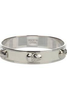 Alexander McQueen Enamel Skull Bangle - Lyst