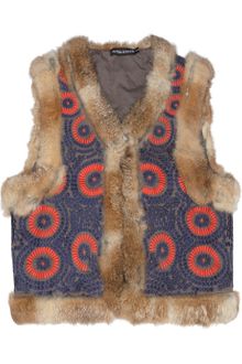 Antik Batik Cicero Rabbit Trimmed Embroidered Cotton Vest - Lyst