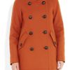 Burberry Brit Doublebreasted Woolblend Coat in Orange - Lyst