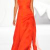 Carolina Herrera Organic Gazaar One Shoulder Gown with Tulle Detailing in Red (reef red) - Lyst