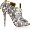 Christian Louboutin  Leather and Water Snake Ankle Boots in Gold (snake) - Lyst