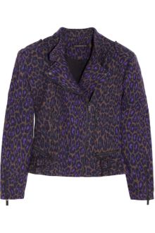 Christopher Kane Leopardprint Wool Biker Jacket - Lyst