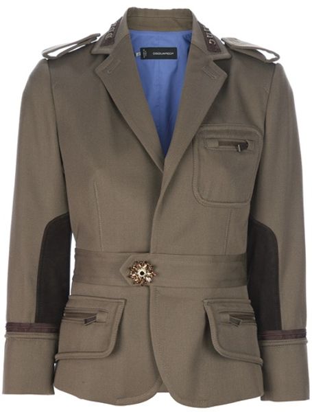 Dsquared2 Button Up Blazer in Green - Lyst