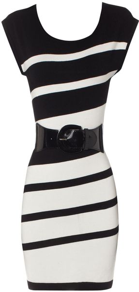 Jane Norman Diagonal Stripe Dress - Lyst