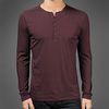 John Varvatos Long Sleeve Henley in Purple for Men (oxblood) - Lyst