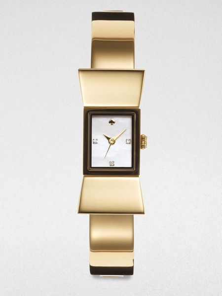 Kate Spade Carlyle Goldtone Bow Bangle Watch in Gold - Lyst