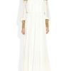 Marchesa Embellished Silkchiffon Gown in Beige (white) - Lyst