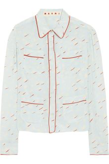 Marni Engima Silk Crepe De Chine Pajama Shirt - Lyst