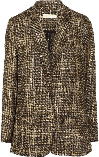 Michael by Michael Kors Metallic Tweed Jacket - Lyst