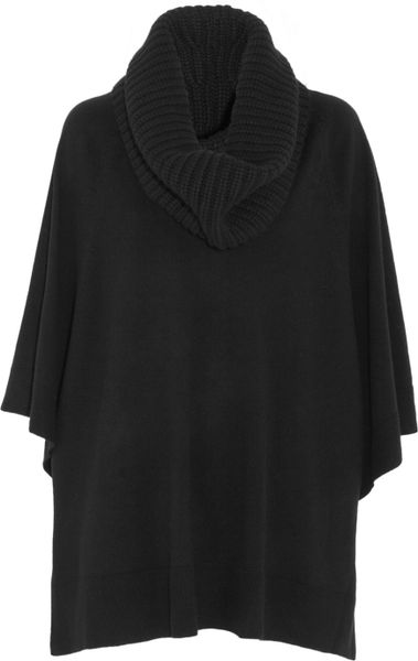 Michael Kors Detachableturtleneck Cashmere and Merino Woolblend Poncho in Black - Lyst