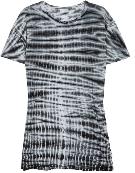 Proenza Schouler Tie Dyeprint Cottonjersey Tshirt in Black - Lyst
