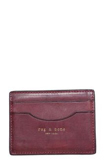 Rag & Bone Leather Credit Card Holder Burgundy - Lyst