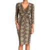 Roberto Cavalli 34 Sleeve V Neck Jersey Curled Python Print Dress in Animal (dove grey) - Lyst