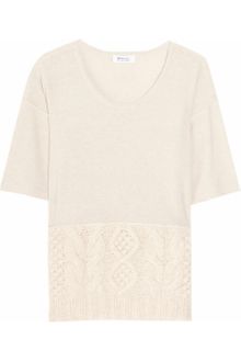 Sonia By Sonia Rykiel Cableknit Paneled Wool and Cashmere Blend Sweater - Lyst