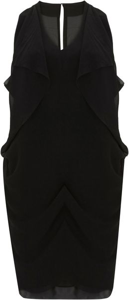 Acne Black Mallory Draped Crepe Dress - Lyst