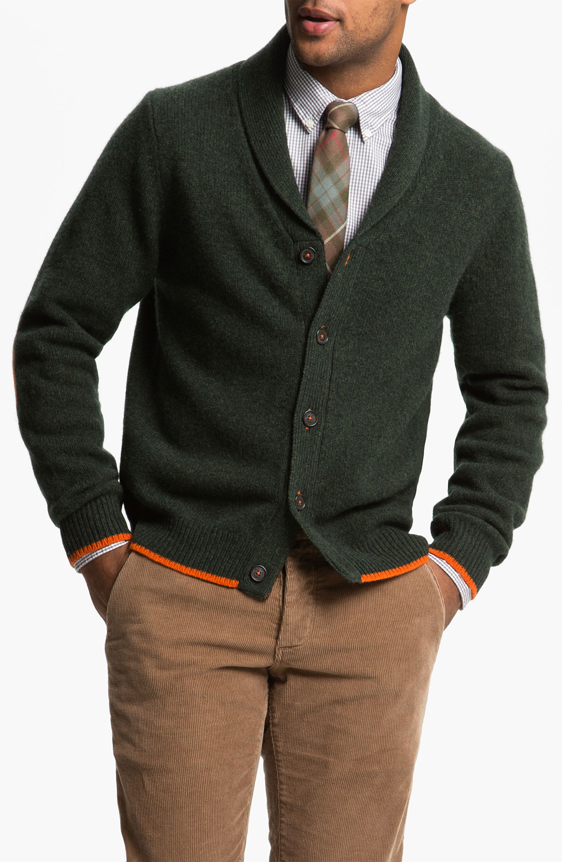 Brooks Brothers Shawl Collar Wool Cardigan in Green for Men (kombo