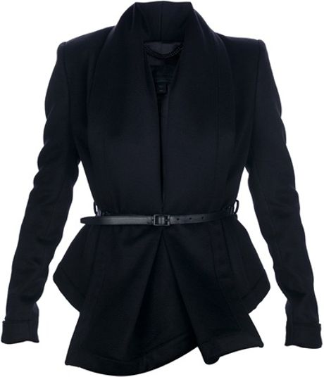 Burberry Prorsum Belted Blazer in Black - Lyst
