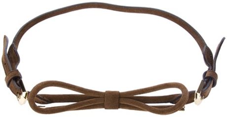 Burberry Prorsum Bow Front Belt in Brown - Lyst