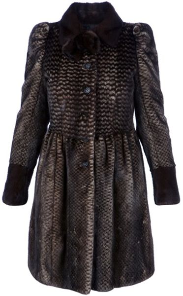 Burberry Prorsum Mink Fur Coat in Brown - Lyst