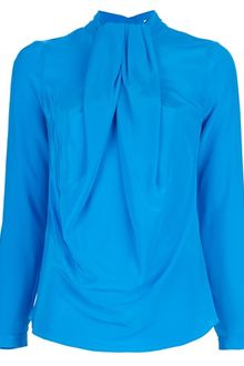 Carven Draped Neck Blouse - Lyst