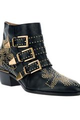 Chloé Studded Buckled Ankle Boot