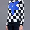 Comme Des Garçons Chequered Print Sweater in Black - Lyst