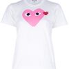 Comme Des Garçons Logo Print Tshirt in White - Lyst