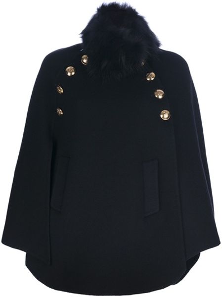 Emilio Pucci Fur Collar Jacket in Black - Lyst