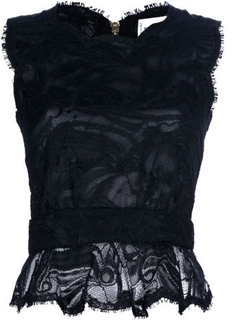 Emilio Pucci Lace Peplum Top - Lyst