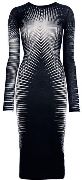 Gareth Pugh Striped Fitted Dress - Lyst