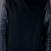 Helmut Lang Leather Sleeve Coat in Black - Lyst
