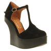 Jeffrey Campbell Brooklyn Tbar Wedge Black Suede Black Heel in Black - Lyst