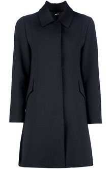 Jil Sander Navy Wool Stretch Coat - Lyst