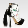 Nicholas Kirkwood Face Wool Suede Ponytaildetail Ankle Boots in White (black) - Lyst