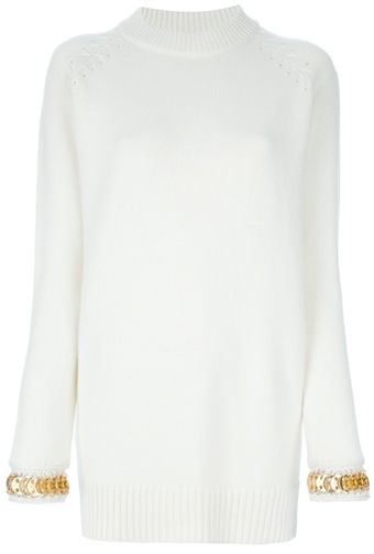 Paco Rabanne Metal Cuff Detail Sweater - Lyst