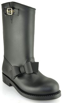 RED Valentino Black Rubber Rain Boot - Lyst