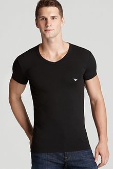 Emporio Armani Logo Vneck Tee - Lyst