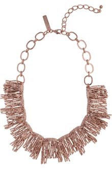 Oscar de la Renta Rose Gold-Plated Necklace - Lyst