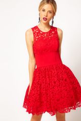 ASOS Collection Asos Prom Dress in Lace with Elastic Waist