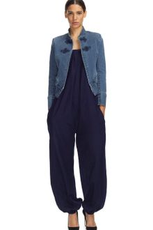 Boy by Band Of Outsiders  Washed Blue Standing Collar Peplum Jacket - Lyst