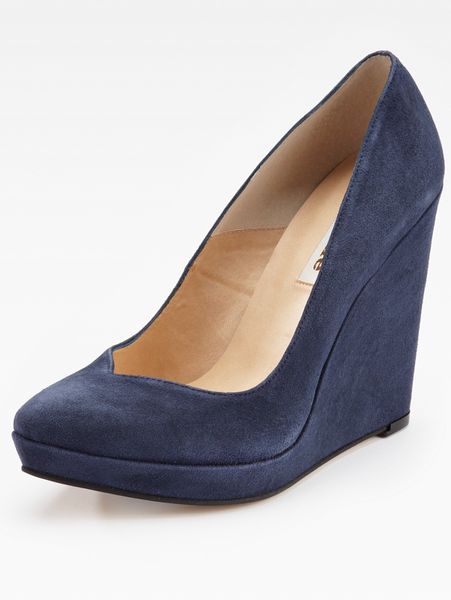 dune navy wedges