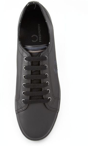 fred perry kingston black leather