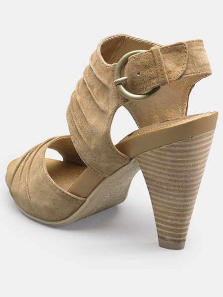 Hush PuppiesÂ® Hush Puppies Katya Peep Toe Suede Sandals in Beige ...