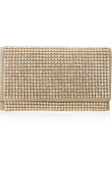 Jil Sander Marivaux Crystal-Embellished Brushed Leather Clutch - Lyst