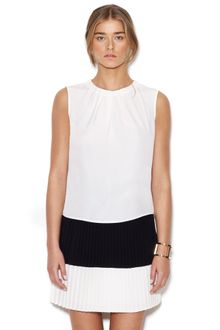 Vince Camuto Center Pleat Back Zip Blouse - Lyst