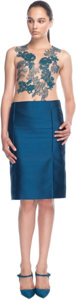 Alberta Ferretti Structured Pencil Skirt - Lyst